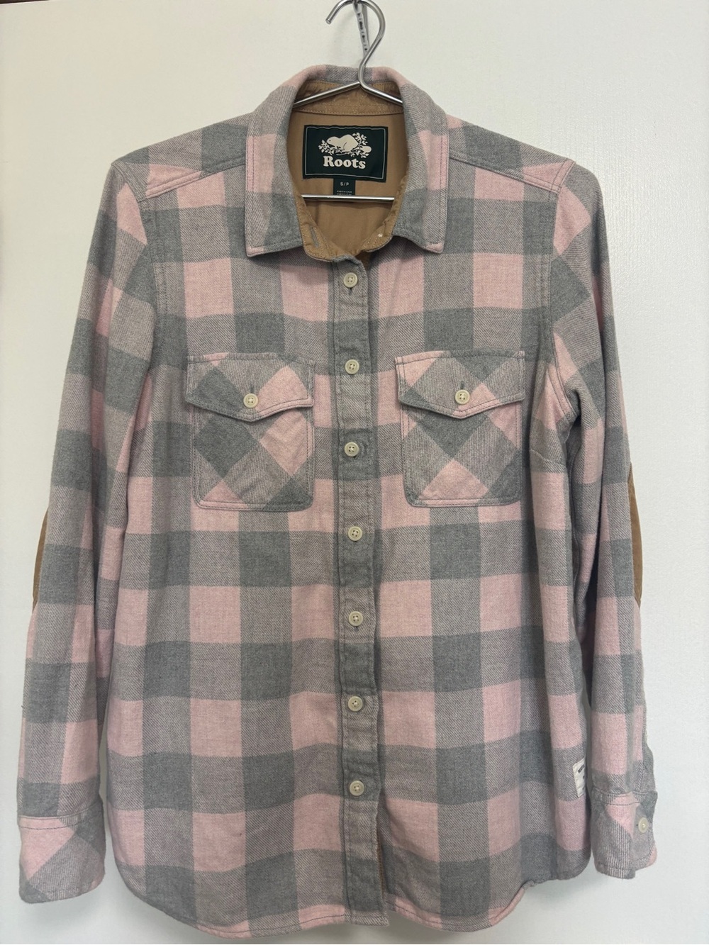 Roots Pink and Gray Plaid Shirt